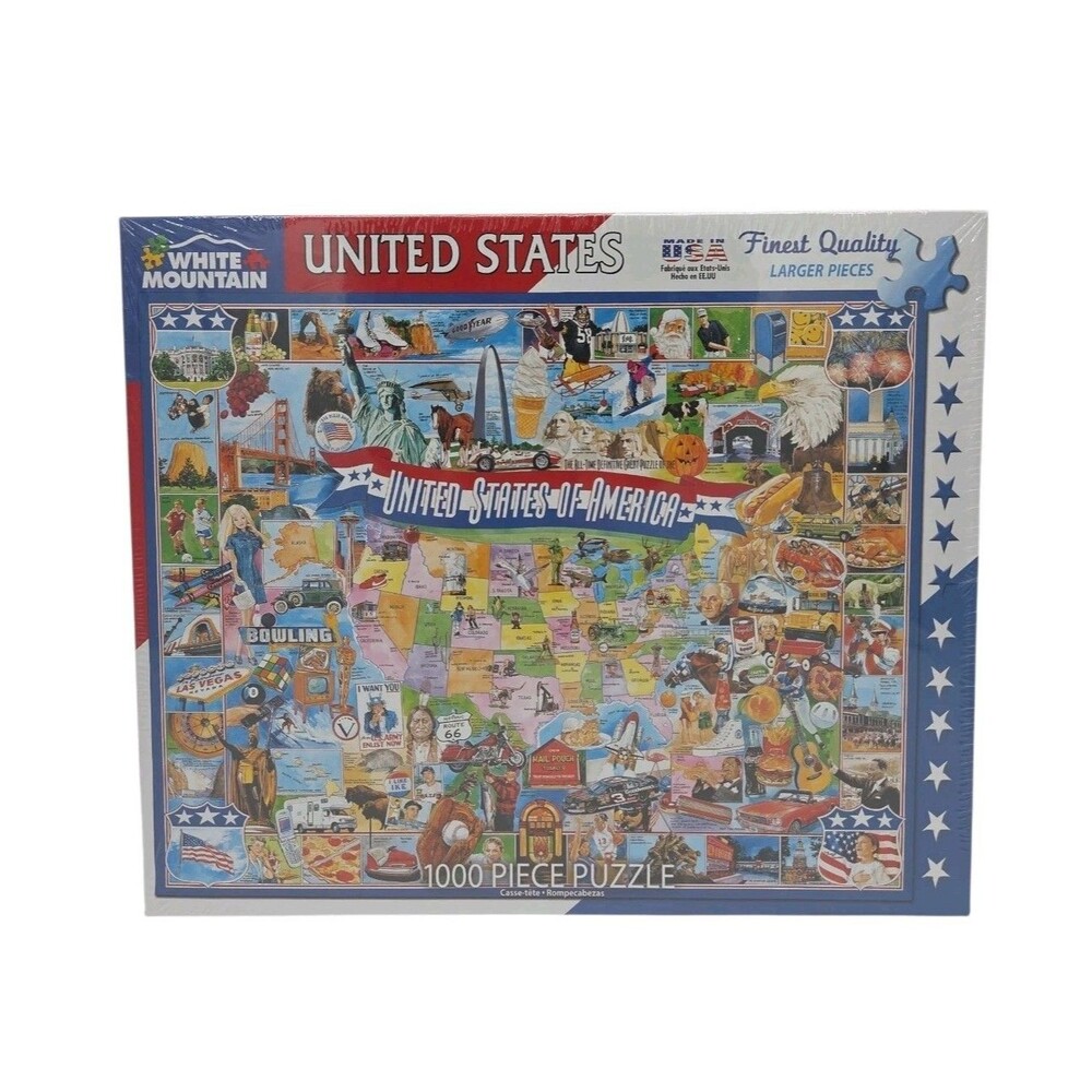 White Mountain United States of America Jigsaw Puzzle 1000 Pc Larger Pcs 24 x 30